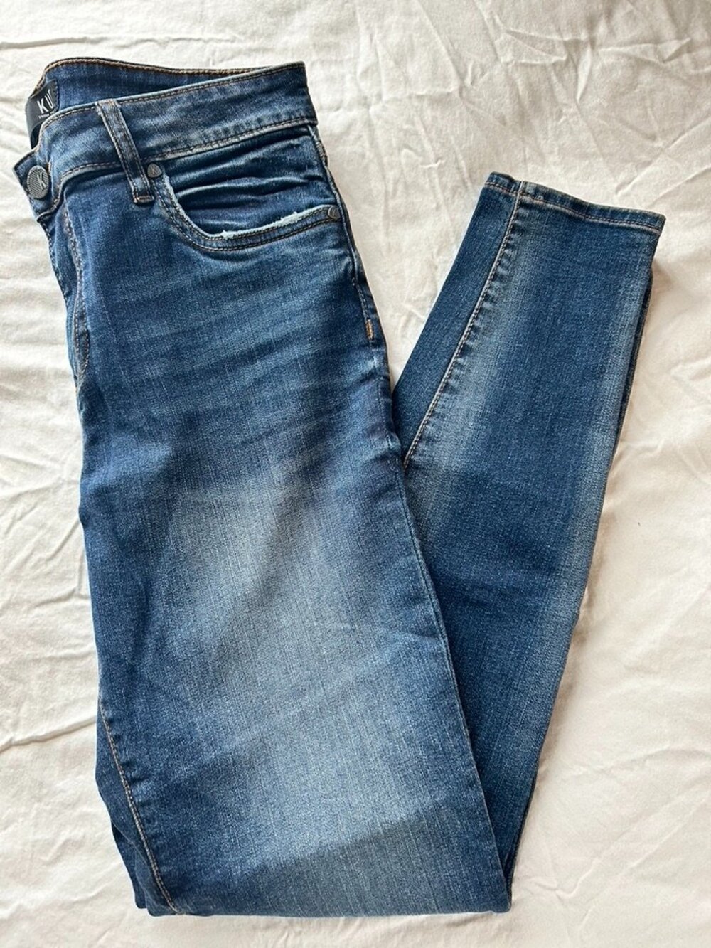 Kut from the Kloth Donna High Rise Skinny Jeans Womens 8 Medium Wash Denim